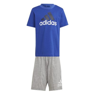 Foto van Adidas Essentials Logo T-shirt en Short Set Little Kids Blue Grey