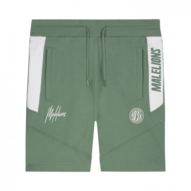 Afbeelding van Malelions Sport Coach T-Shirt + Short Set Army White
