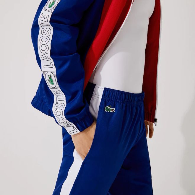 Afbeelding van Lacoste Sport Trainingspak Block Blue Red White