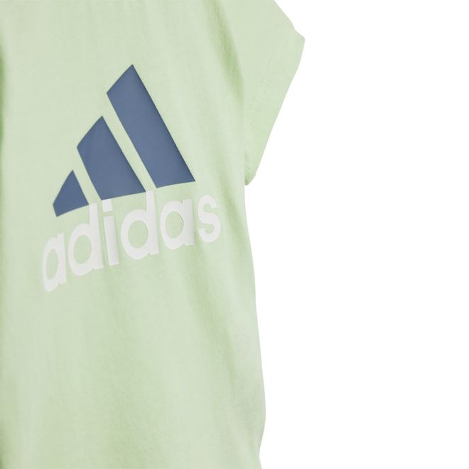 Afbeelding van Adidas Essentials Logo T-shirt en Short Set Little Infants Semi Green Spark Preloved Ink
