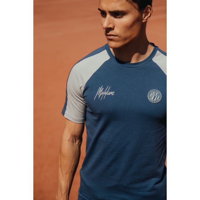 Afbeelding van Malelions Sport Striker T-Shirt + Short Set Navy Grey