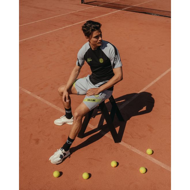 Afbeelding van Malelions Sport Pre-Match T-Shirt + Short Set Black Grey
