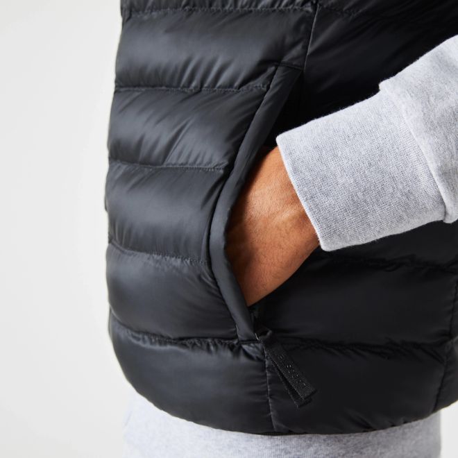 Afbeelding van Lacoste bodywarmer heren gewatteerd waterafstotend Zwart