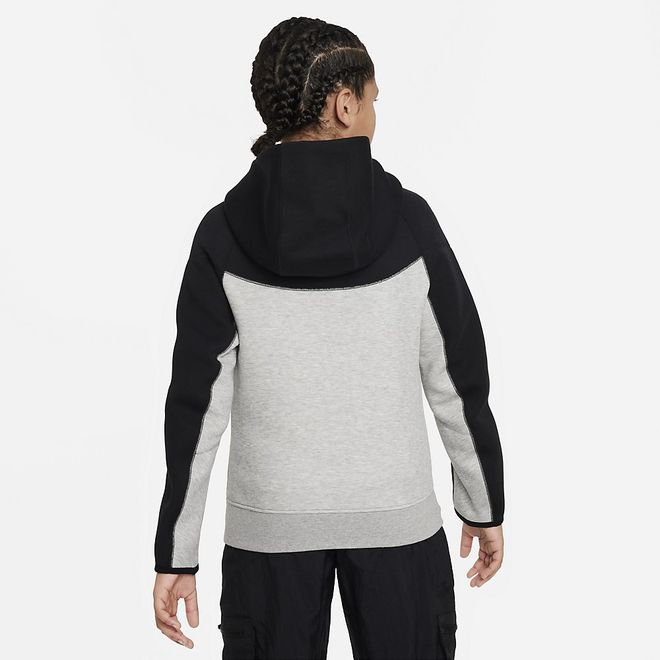 Afbeelding van Nike Sportswear Tech Fleece Hoodie Kids Black Dark Grey Heather