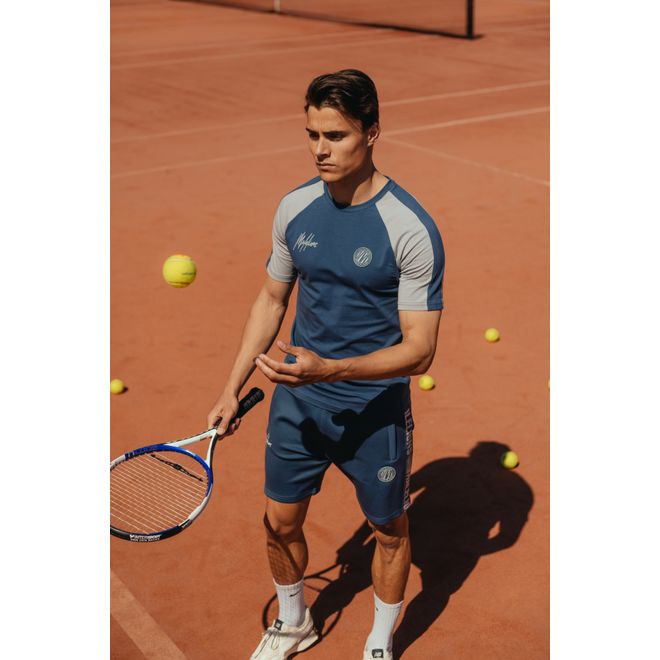 Afbeelding van Malelions Sport Striker T-Shirt + Short Set Navy Grey