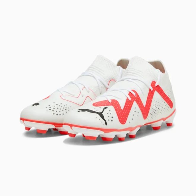 Afbeelding van Puma Future Match FG Voetbalschoenen Kids White Black Fire Orchid