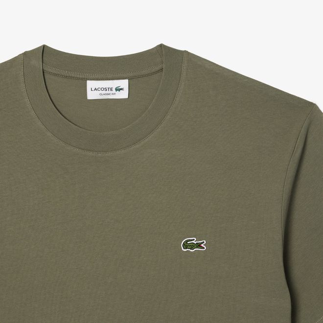 Afbeelding van Lacoste T-shirt Katoen met Ronde Hals 316 Khaki Green
