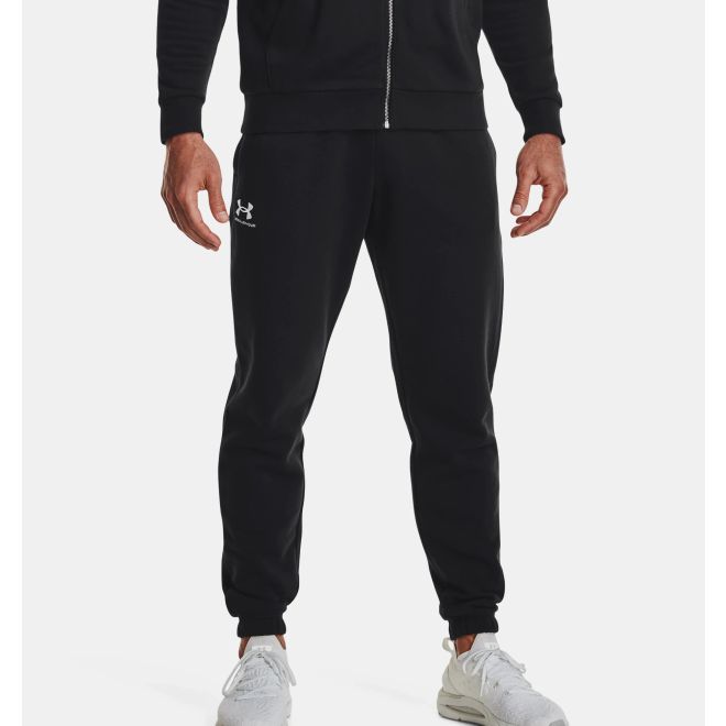 Afbeelding van Under Armour Herenjoggingbroek Essential Fleece Black White - 001