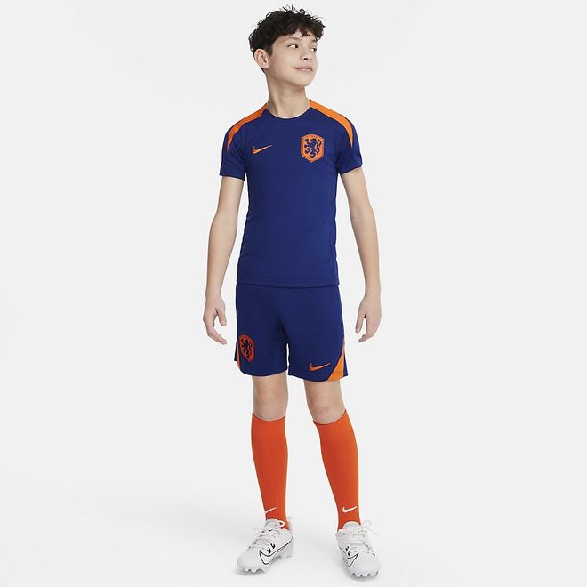 Afbeelding van Nike Nederland 24/25 Strike Dri-FIT Knit Voetbaltop Kids Deep Royal Blue