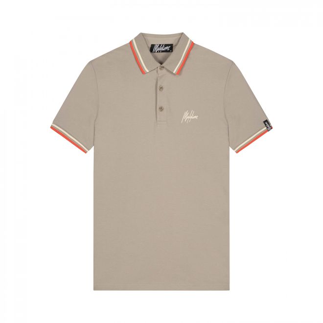 Afbeelding van Malelions Men Signature Polo Set Taupe Soft Peach