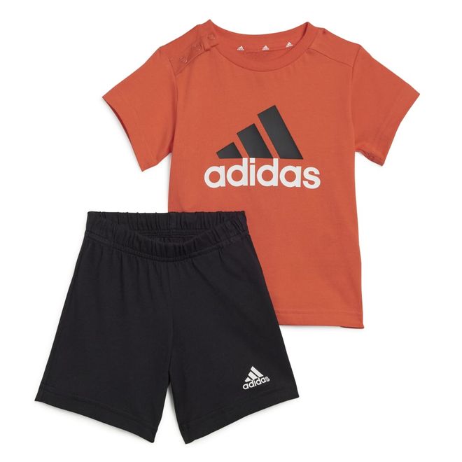 Afbeelding van Adidas Essentials Logo T-shirt en Short Set Little Infants Bright Red Black