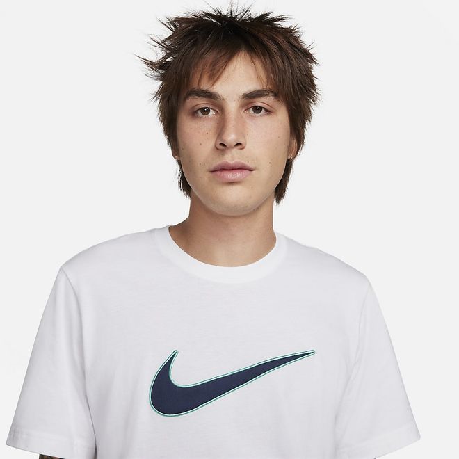 Afbeelding van Nike Sportswear Big Logo T-Shirt White Hyper Turquoise