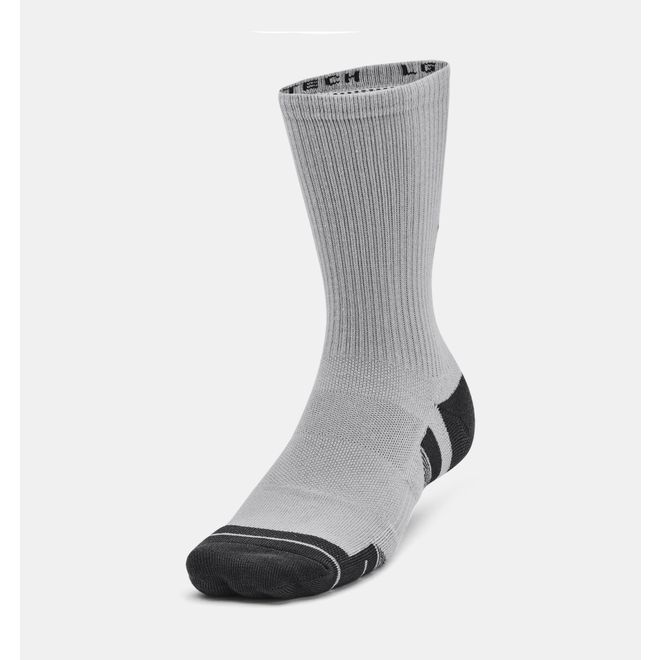 Afbeelding van Unisex UA Performance Tech Crew sokken 3 paar Mod Gray / White