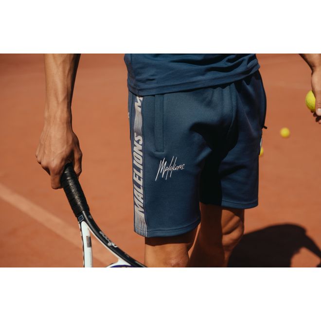 Afbeelding van Malelions Sport Striker T-Shirt + Short Set Navy Grey