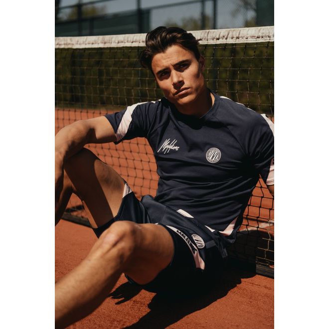 Afbeelding van Malelions Sport Pre-Match T-Shirt + Short Set Pink Navy