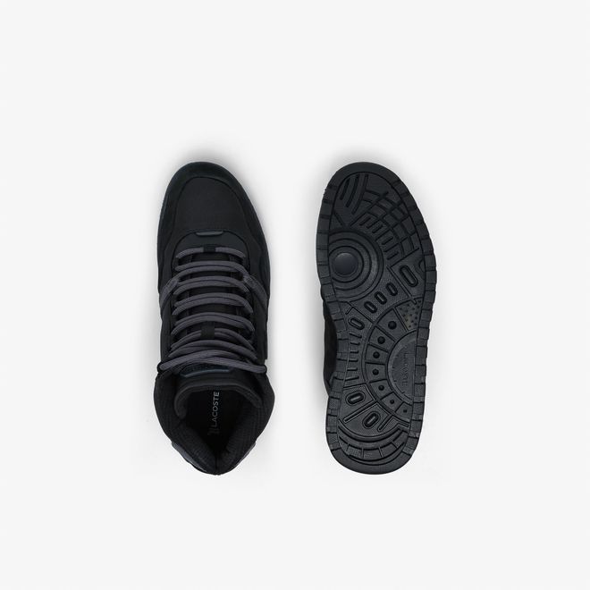 Afbeelding van Lacoste T-Clip Winter Mid-sneakers van textiel en leer Black