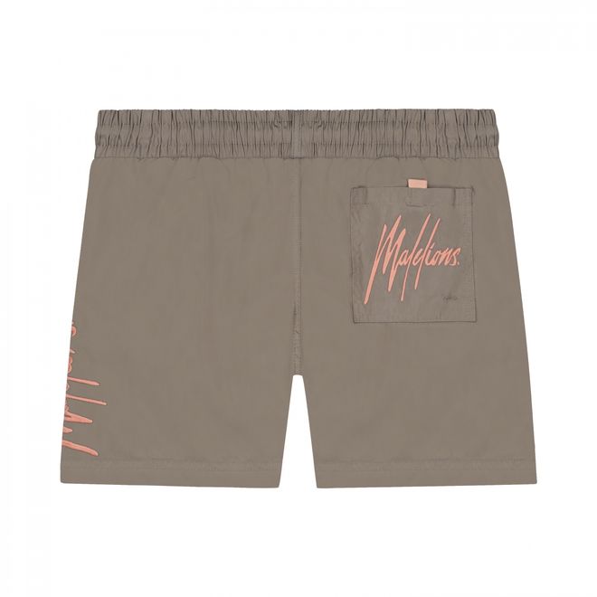 Afbeelding van Malelions Men Signature Polo Set Taupe Soft Peach