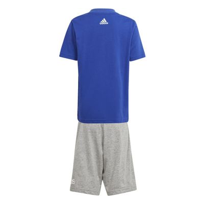 Foto van Adidas Essentials Logo T-shirt en Short Set Little Kids Blue Grey