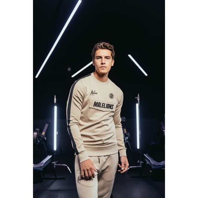 Afbeelding van Malelions Sport Academy Crewneck Sand Black