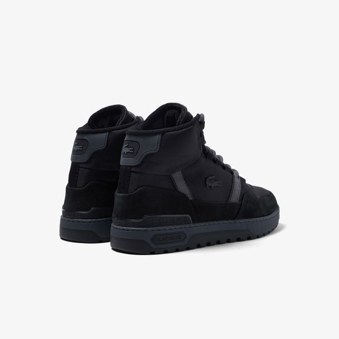 Afbeelding van Lacoste T-Clip Winter Mid-sneakers van textiel en leer Black