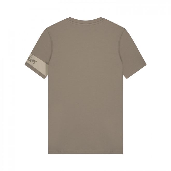 Afbeelding van Malelions Men Captain T-Shirt + Short Set Taupe