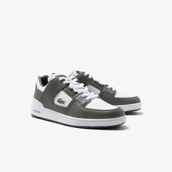 Afbeelding van Lacoste Court Cage Eyelet Leather Sneakers White Khaki