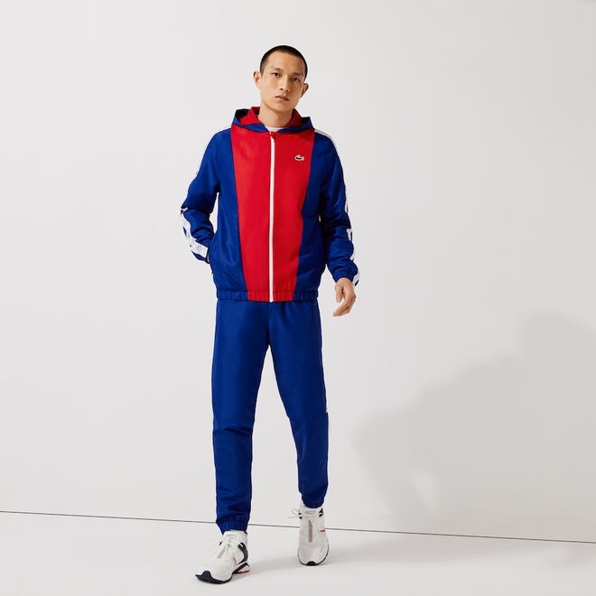 Afbeelding van Lacoste Sport Trainingspak Block Blue Red White