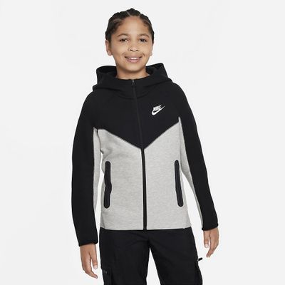 Foto van Nike Sportswear Tech Fleece Hoodie Kids Black Dark Grey Heather