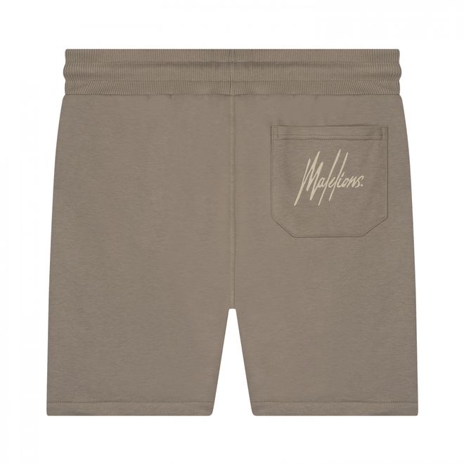 Afbeelding van Malelions Men Captain T-Shirt + Short Set Taupe