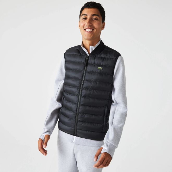 Afbeelding van Lacoste bodywarmer heren gewatteerd waterafstotend Zwart