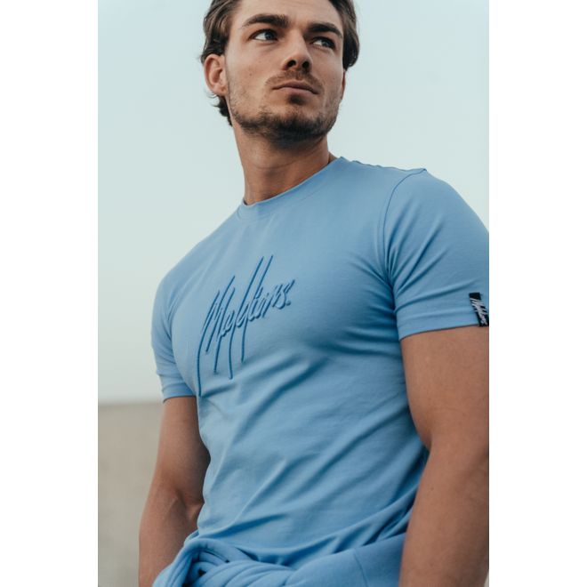 Afbeelding van Malelions Men Essentials T-Shirt + Short Set Vista Blue