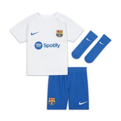 Foto van FC Barcelona 2023/24 Uit Nike Dri-FIT driedelig Set voor Baby's en Peuters