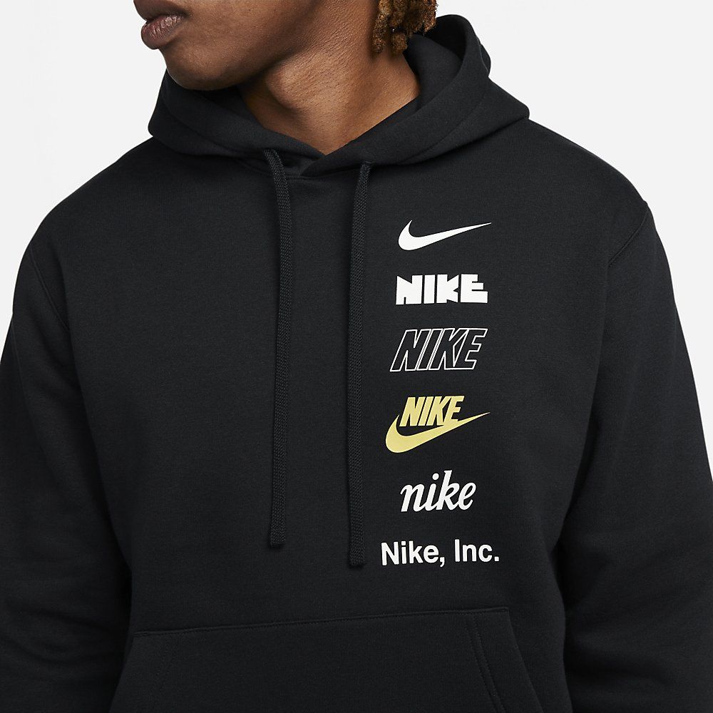 Nike club on sale hoodie black