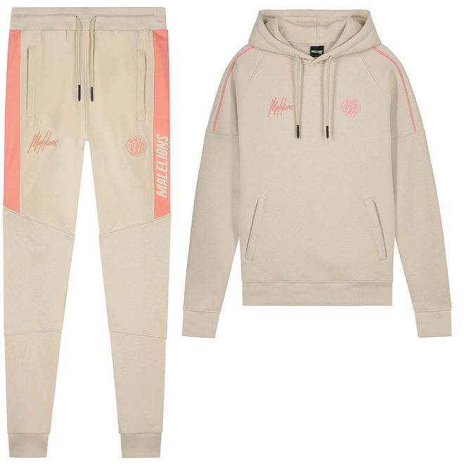 Afbeelding van Malelions Sport Coach Hoodie Set Beige