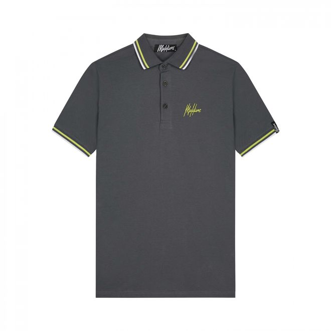 Afbeelding van Malelions Men Signature Polo Set Dark Slate Lime Vista Blue