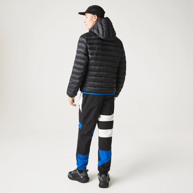 Afbeelding van Lacoste kort jack heren gewatteerd met capuchon Zwart