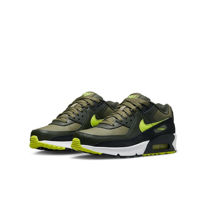 Afbeelding van Nike Air Max 90 Kids Leather Medium Olive Volt