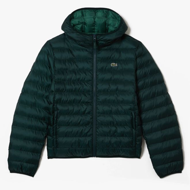 Afbeelding van Lacoste kort jack heren gewatteerd met capuchon Groen