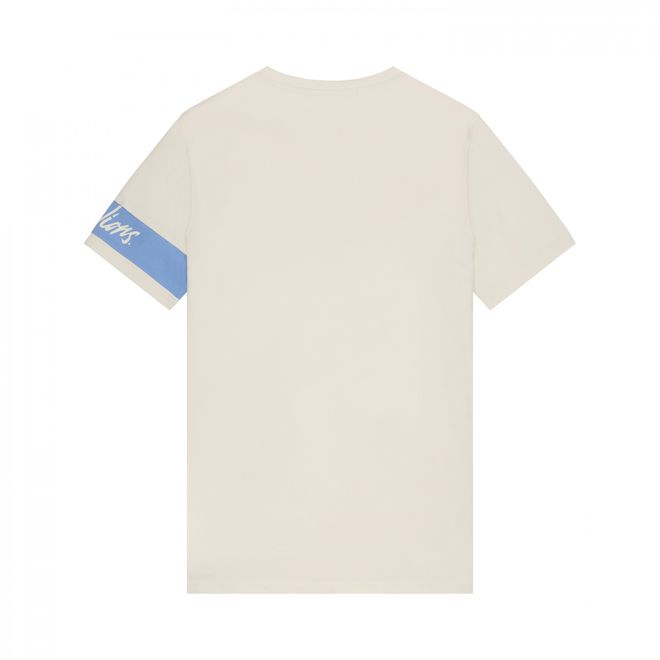Afbeelding van Malelions Men Captain T-Shirt + Short Set Off-White Vista Blue