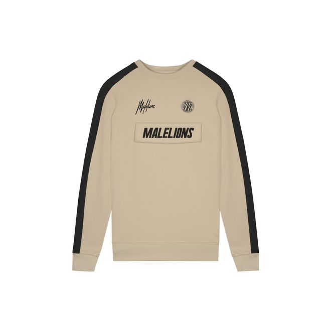 Afbeelding van Malelions Sport Academy Crewneck Sand Black