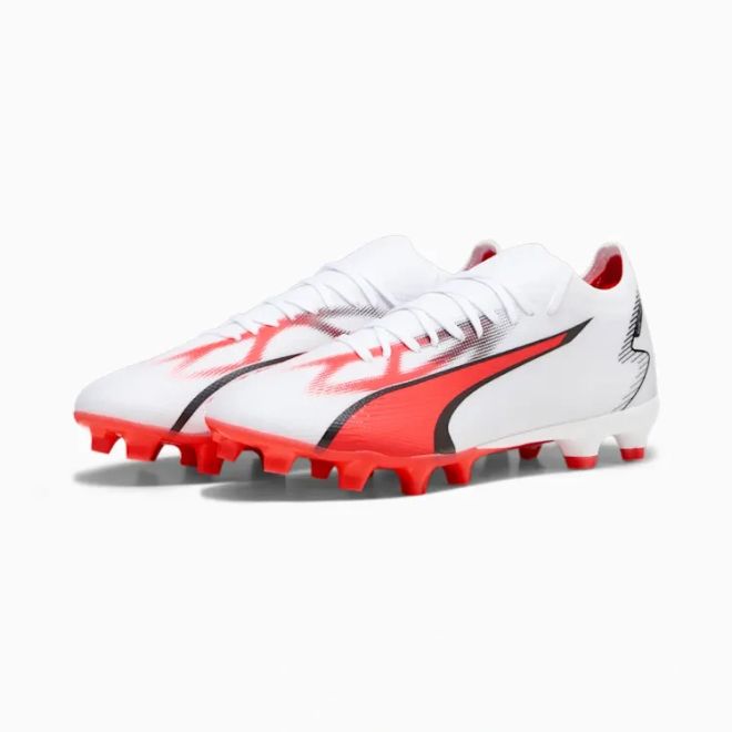 Afbeelding van Puma Ultra Match FG Voetbalschoenen White Black Fire Orchid