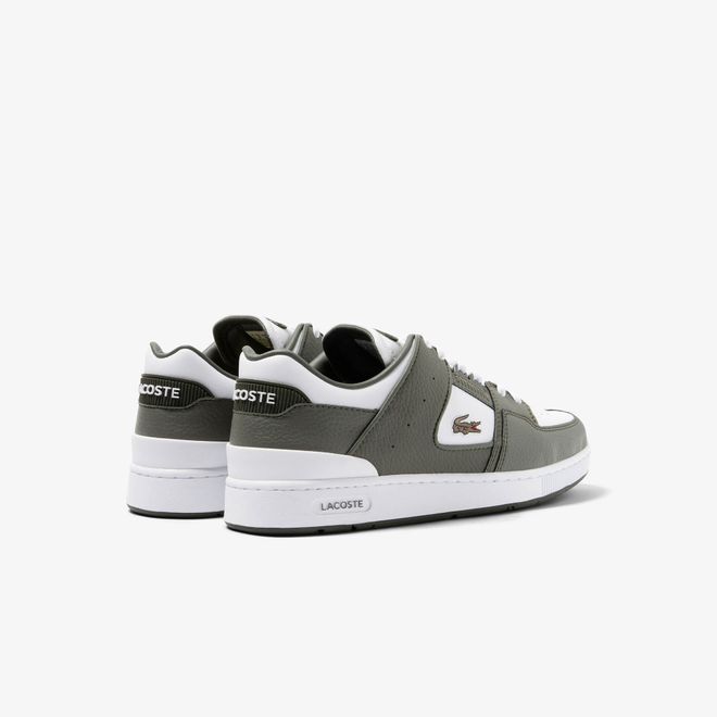 Afbeelding van Lacoste Court Cage Eyelet Leather Sneakers White Khaki