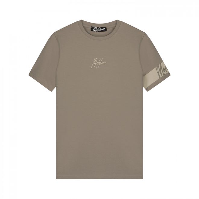 Afbeelding van Malelions Men Captain T-Shirt + Short Set Taupe