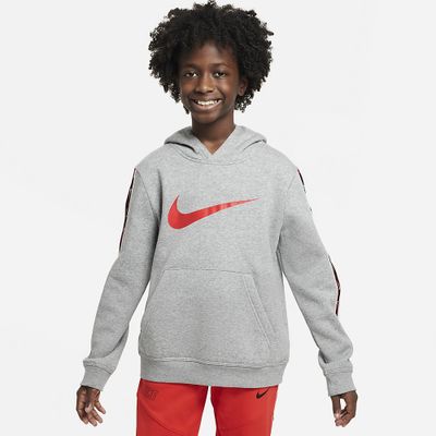Foto van Nike Sportswear Repeat Fleecehoodie Kids Dark Grey Heather