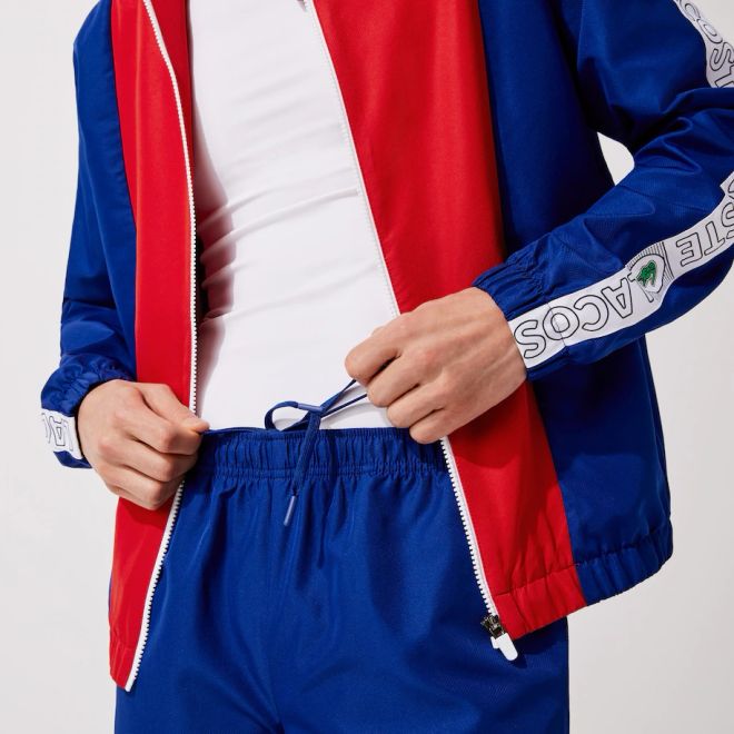Afbeelding van Lacoste Sport Trainingspak Block Blue Red White