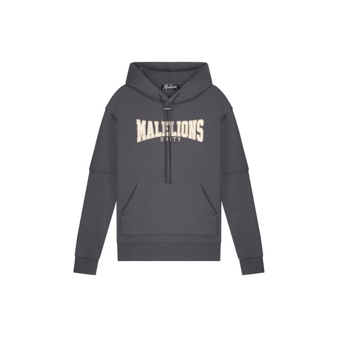 Afbeelding van Malelions Men Unity Hoodie Iron Grey Beige