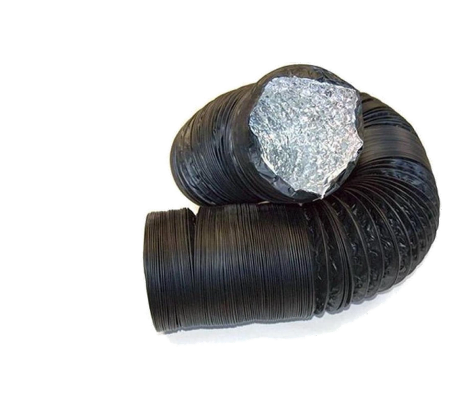 Black Combi Connect ducting with aluminium inner lining