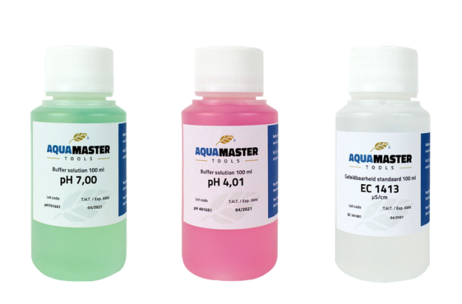 pH 7.00, pH 4.01 and EC 1413 reference solutions
