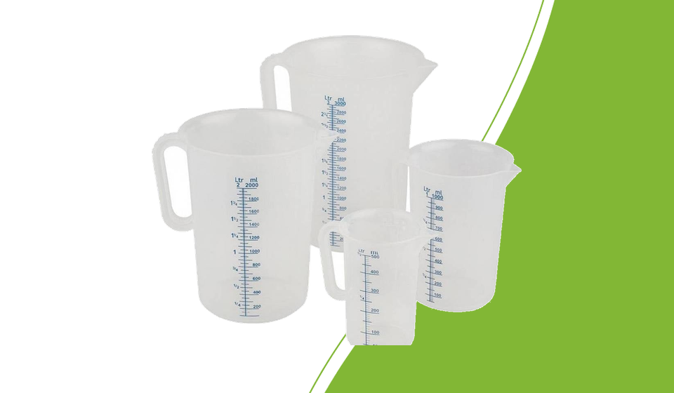 Graduated measuring jugs for nutrient solutions