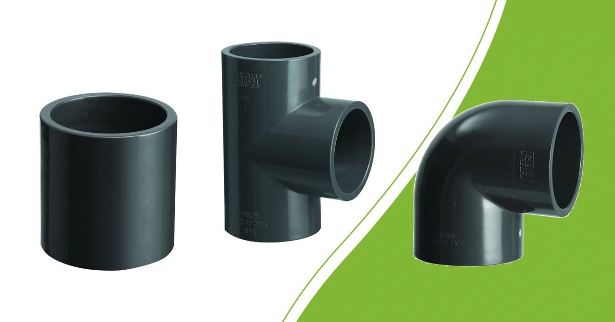 PVC socket, tee and elbow for 32 mm pipework